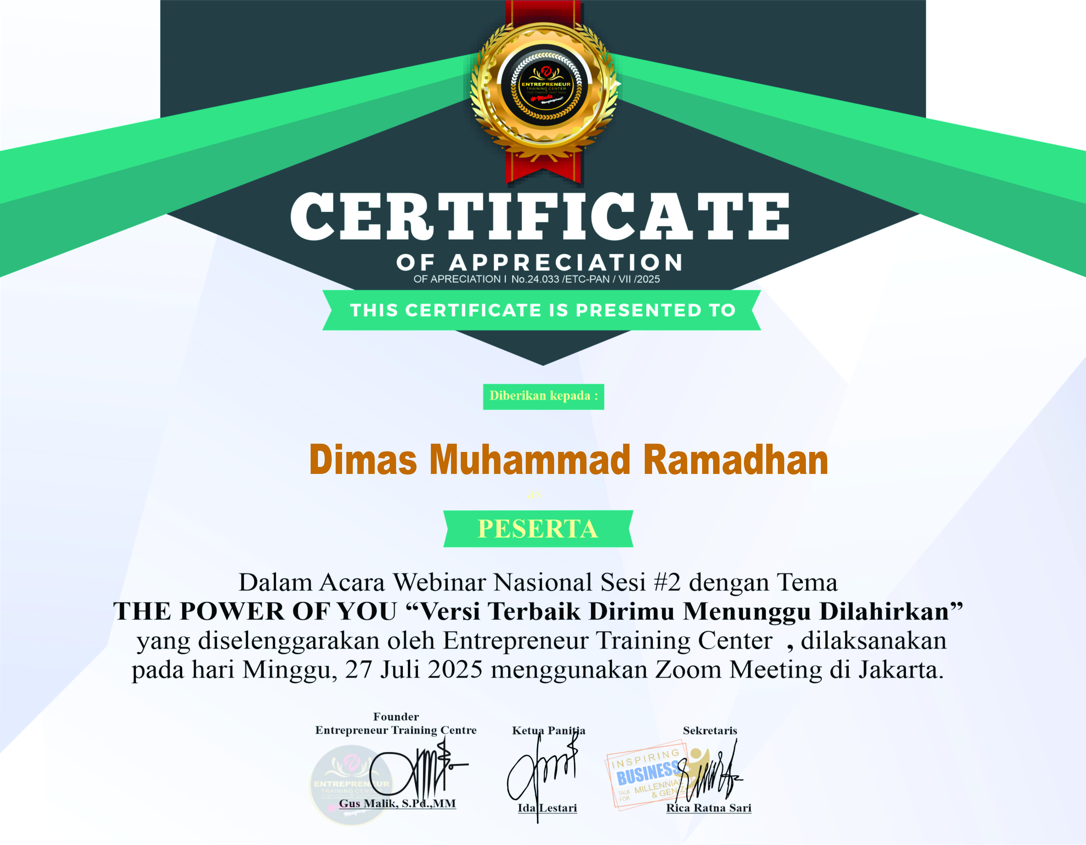 Sertifikat Leadership & Comunication Skill